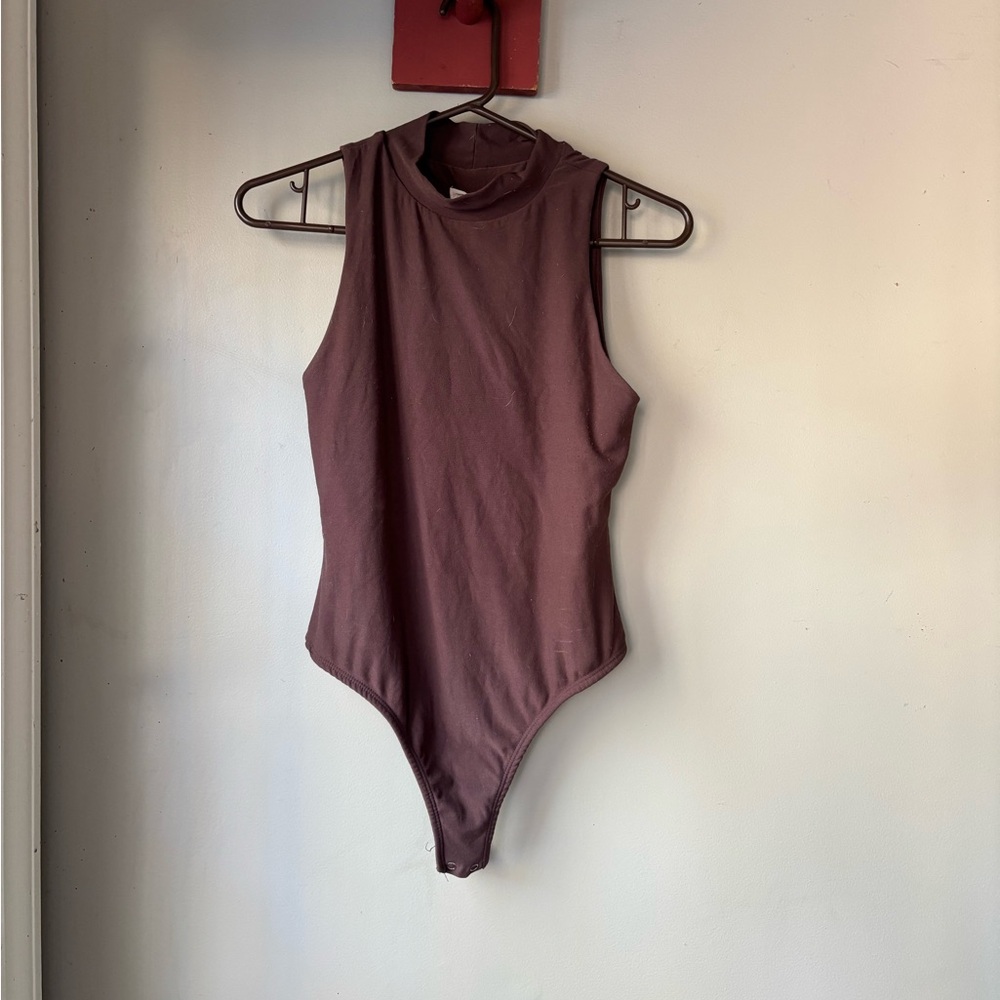 Tjmaxx Olive & Oak Sleeveless Chocolate Turtleneck Bodysuit XS/S - Picture 2 of 5